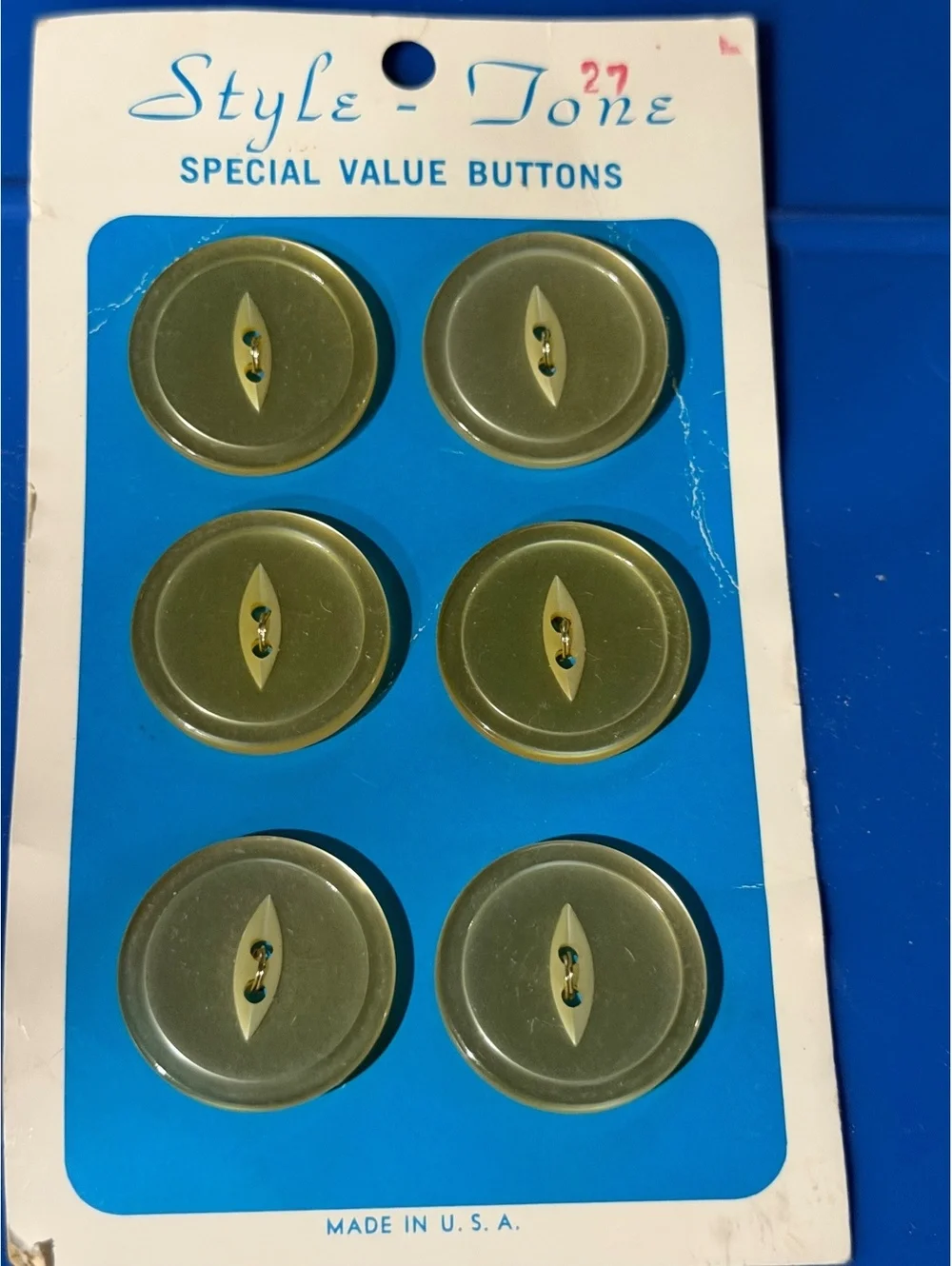 Vintage Tone Special Value Buttons - Set of 6, Made in